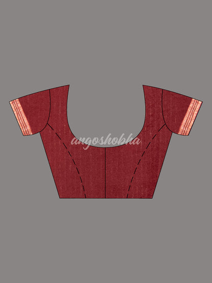 Traditional Marron Muslin Silk Zari Work Handloom Saree