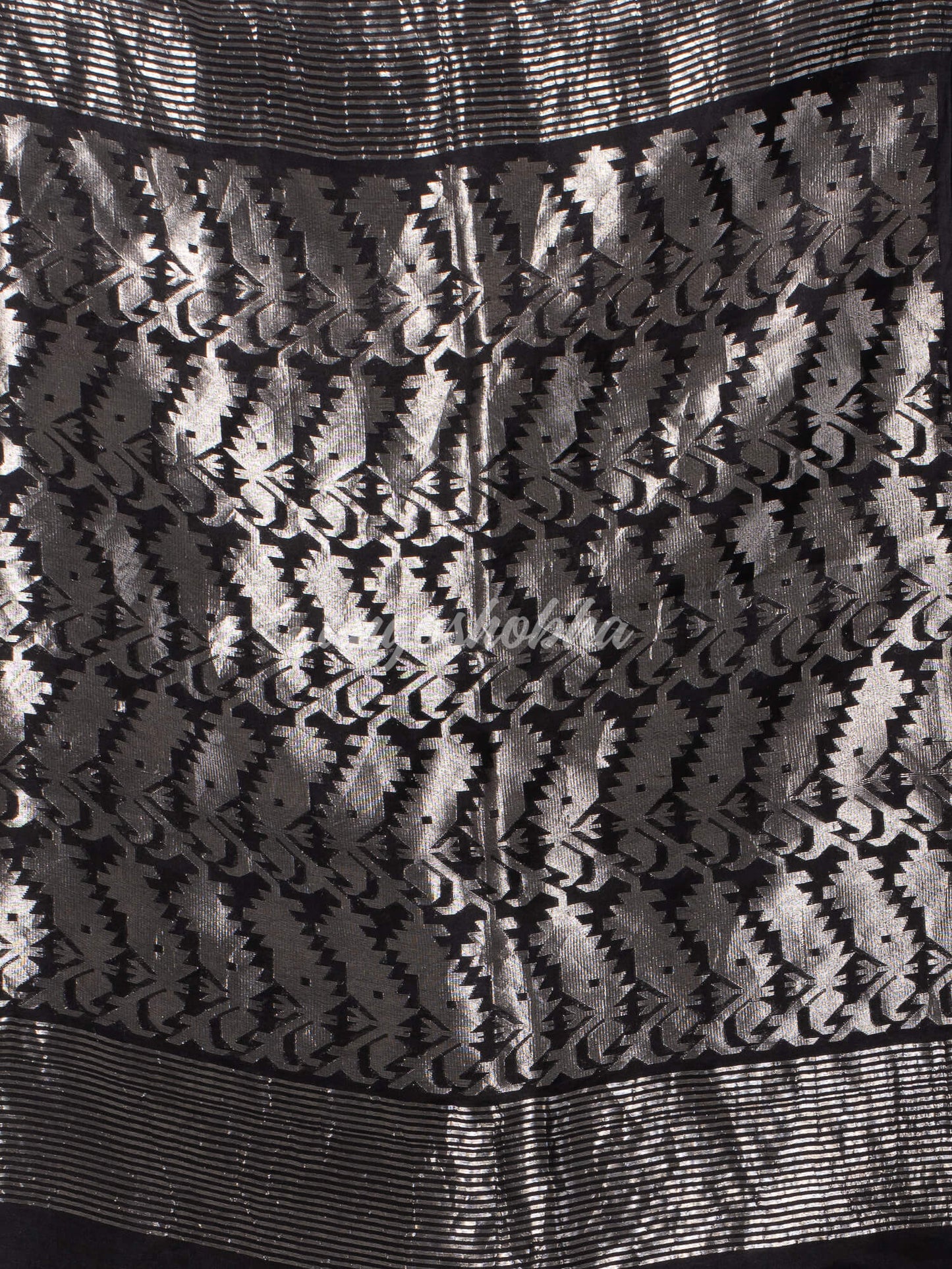 Traditional Black Muslin Silk Zari Work Handloom Saree