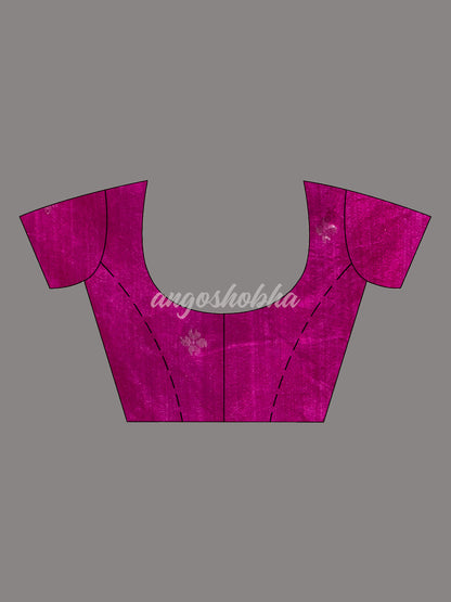 Traditional Magenta Muslin Silk Zari Work Handloom Saree