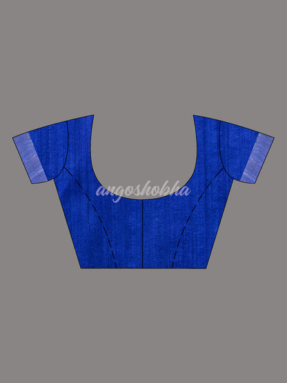 Traditional Royal Blue Muslin Silk Zari Work Handloom Saree