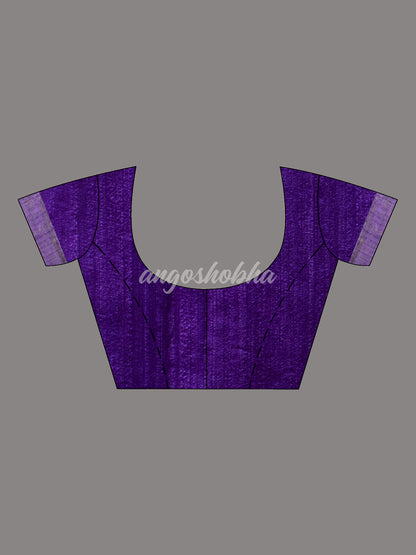 Traditional Purple Muslin Silk Zari Work Handloom Saree