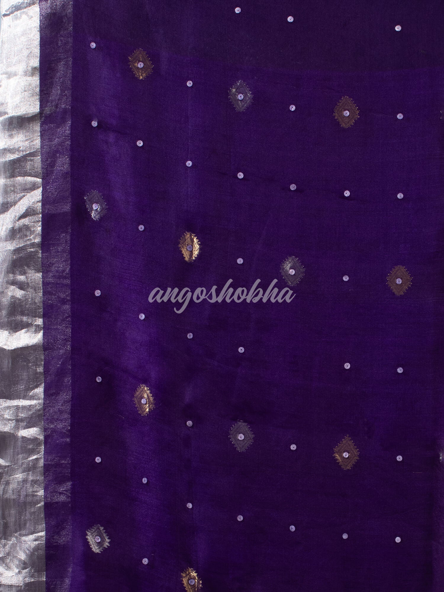 Traditional Purple Muslin Silk Zari Work Handloom Saree