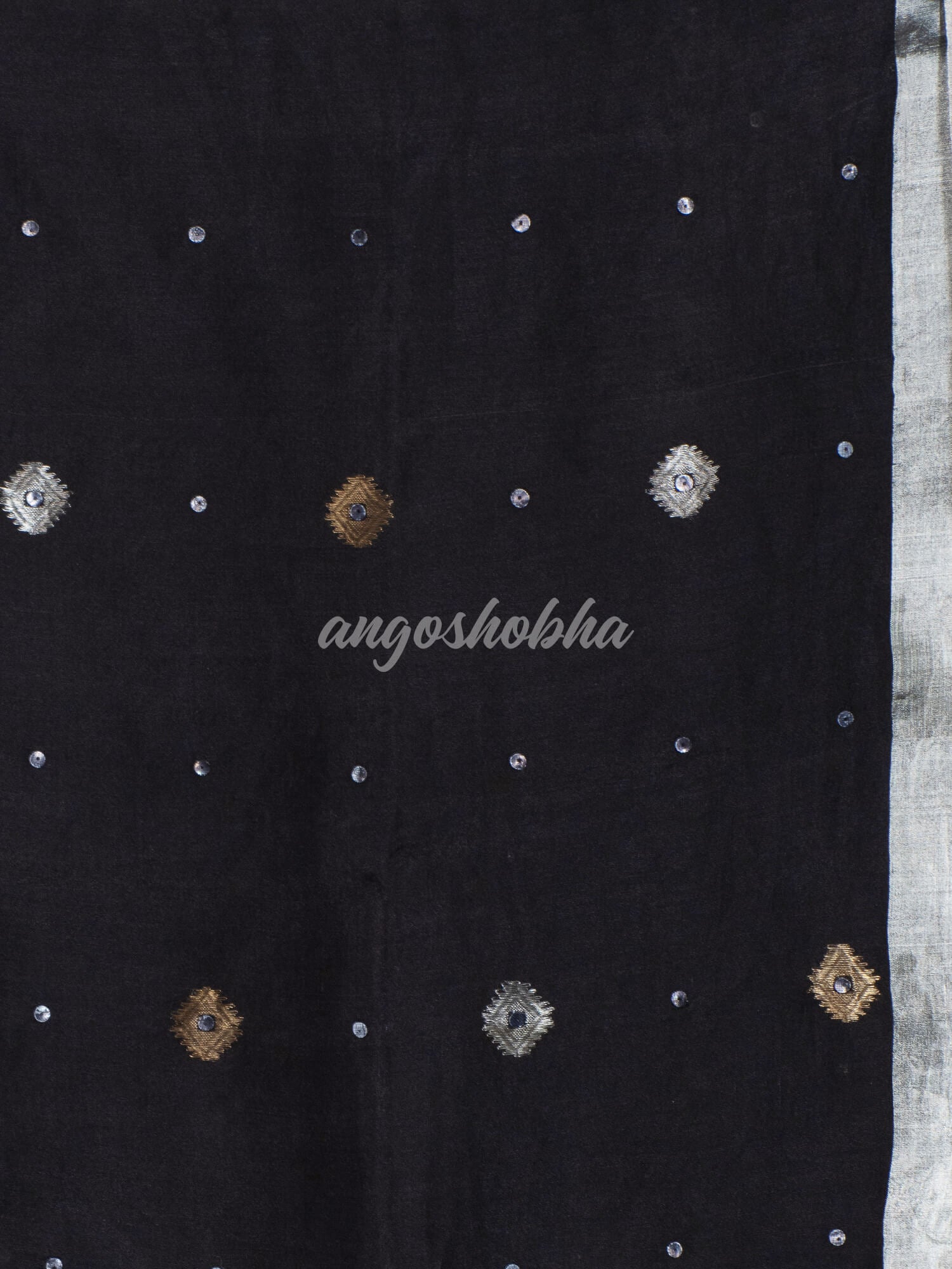 Traditional Black Muslin Silk Zari Work Handloom Saree