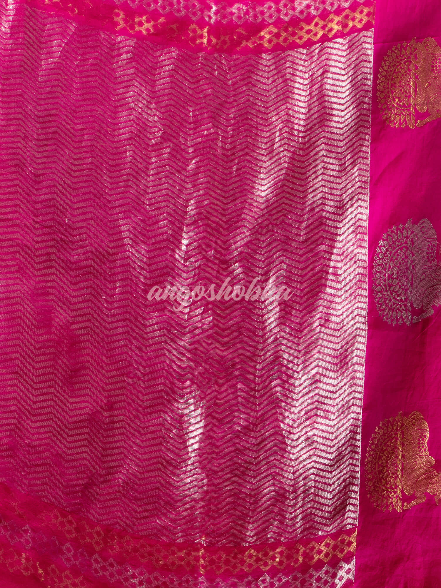 Cranberry Pink Pure Muslin Silk Handwoven Saree
