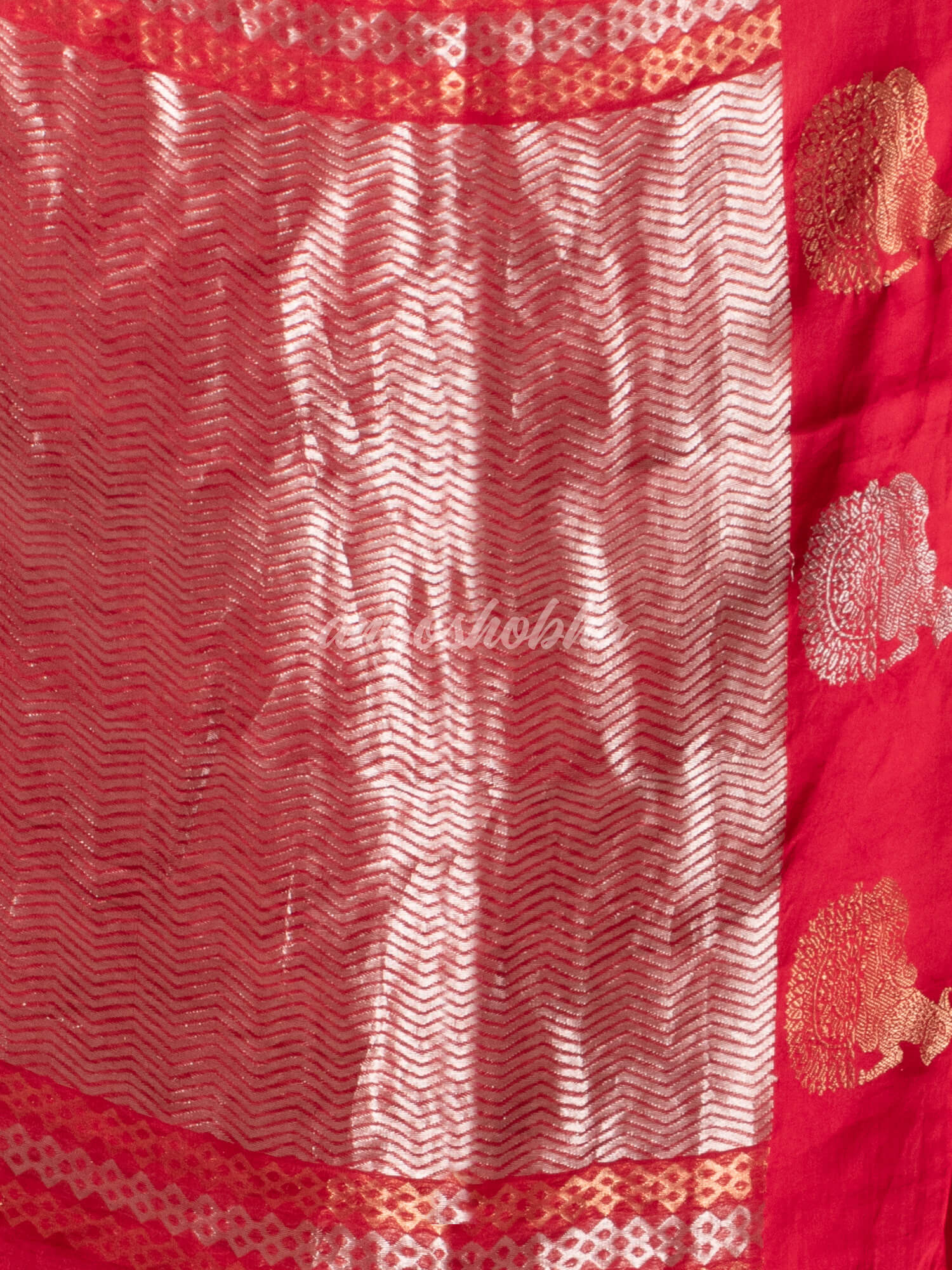 Red Pure Muslin Silk Handwoven Saree