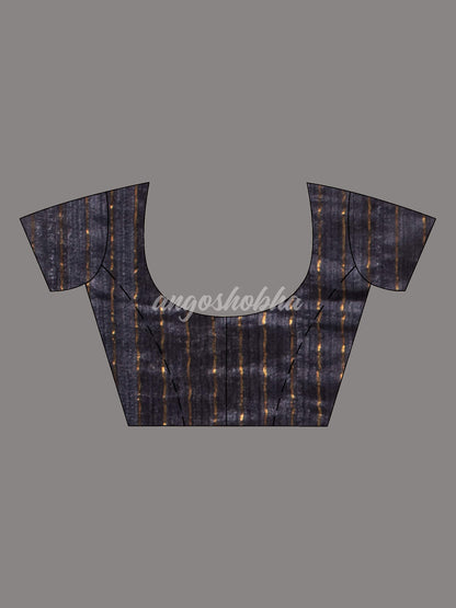 Black Pure Muslin Silk Handwoven Saree