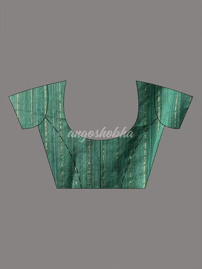 Moss Green Pure Muslin Intricate Bird Design Border Handwoven Saree