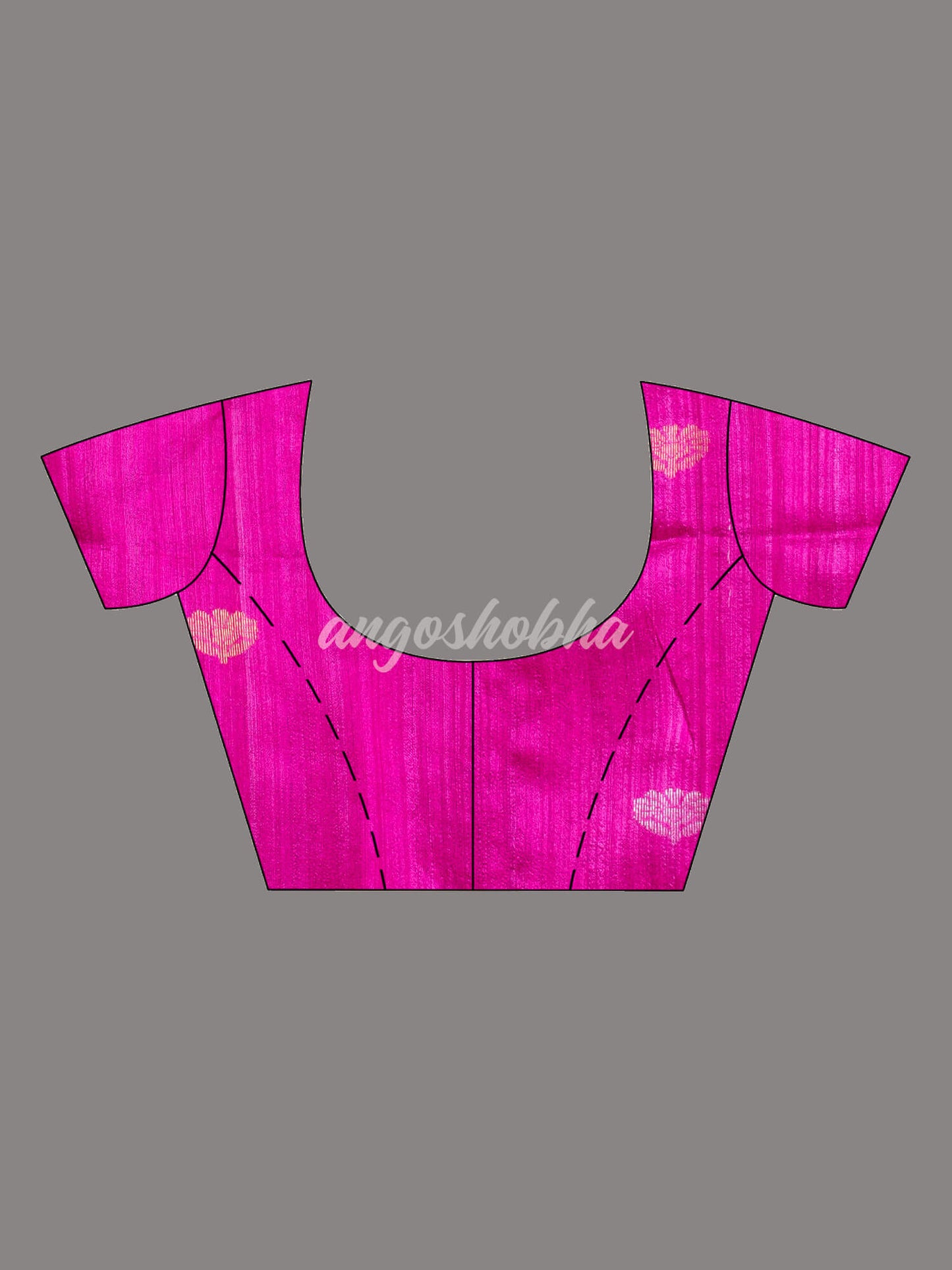 Magenta Pure Muslin Silk Leaf Motifs Textured Handwoven Saree