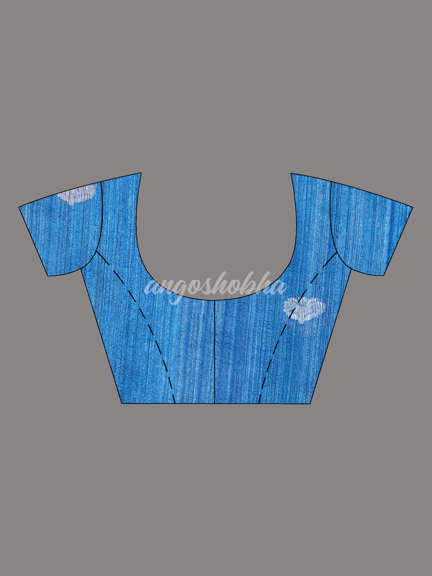Visa Blue Pure Muslin Silk Leaf Motifs Textured Handwoven Saree