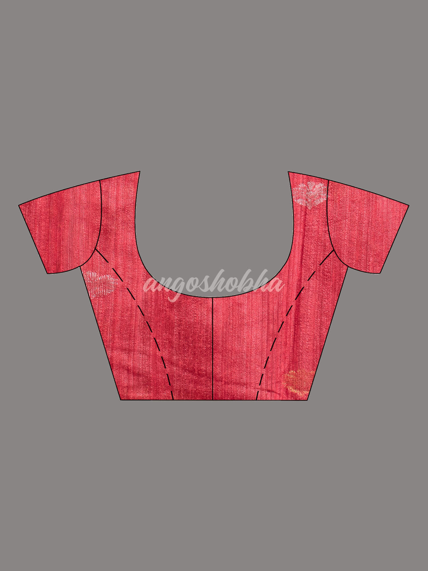 Red Pure Muslin Silk Leaf Motifs Textured Handwoven Saree