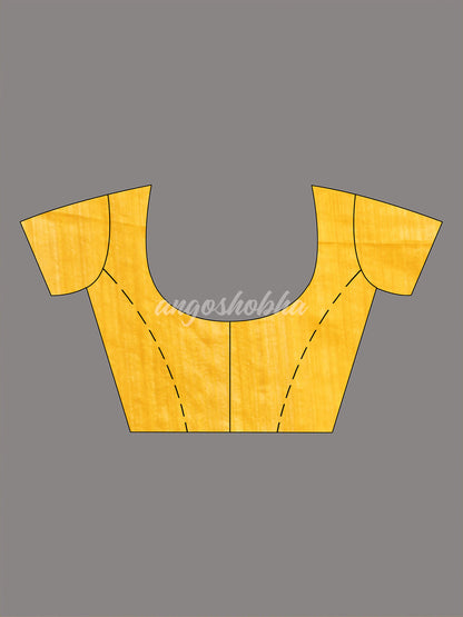 Yellow Matka Silk Light Golden Border Handwoven Saree