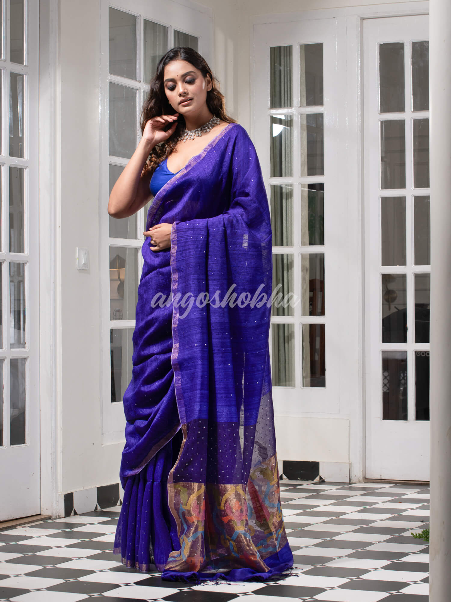 Royal Blue Paithani Matka Silk Handwoven Saree