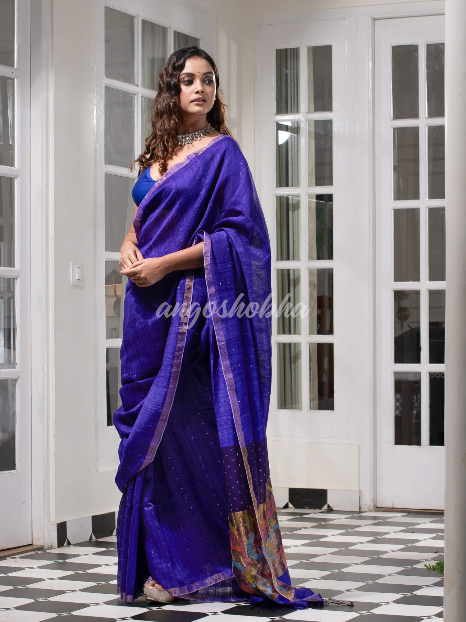 Royal Blue Paithani Matka Silk Handwoven Saree
