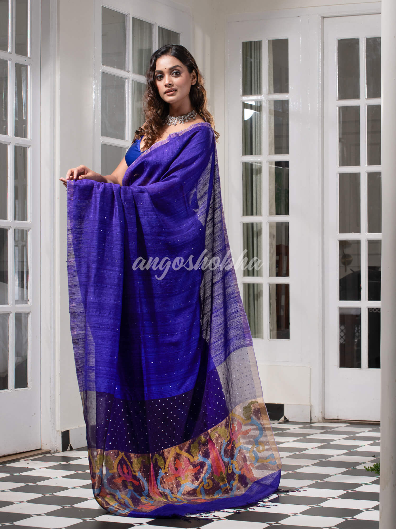 Royal Blue Paithani Matka Silk Handwoven Saree