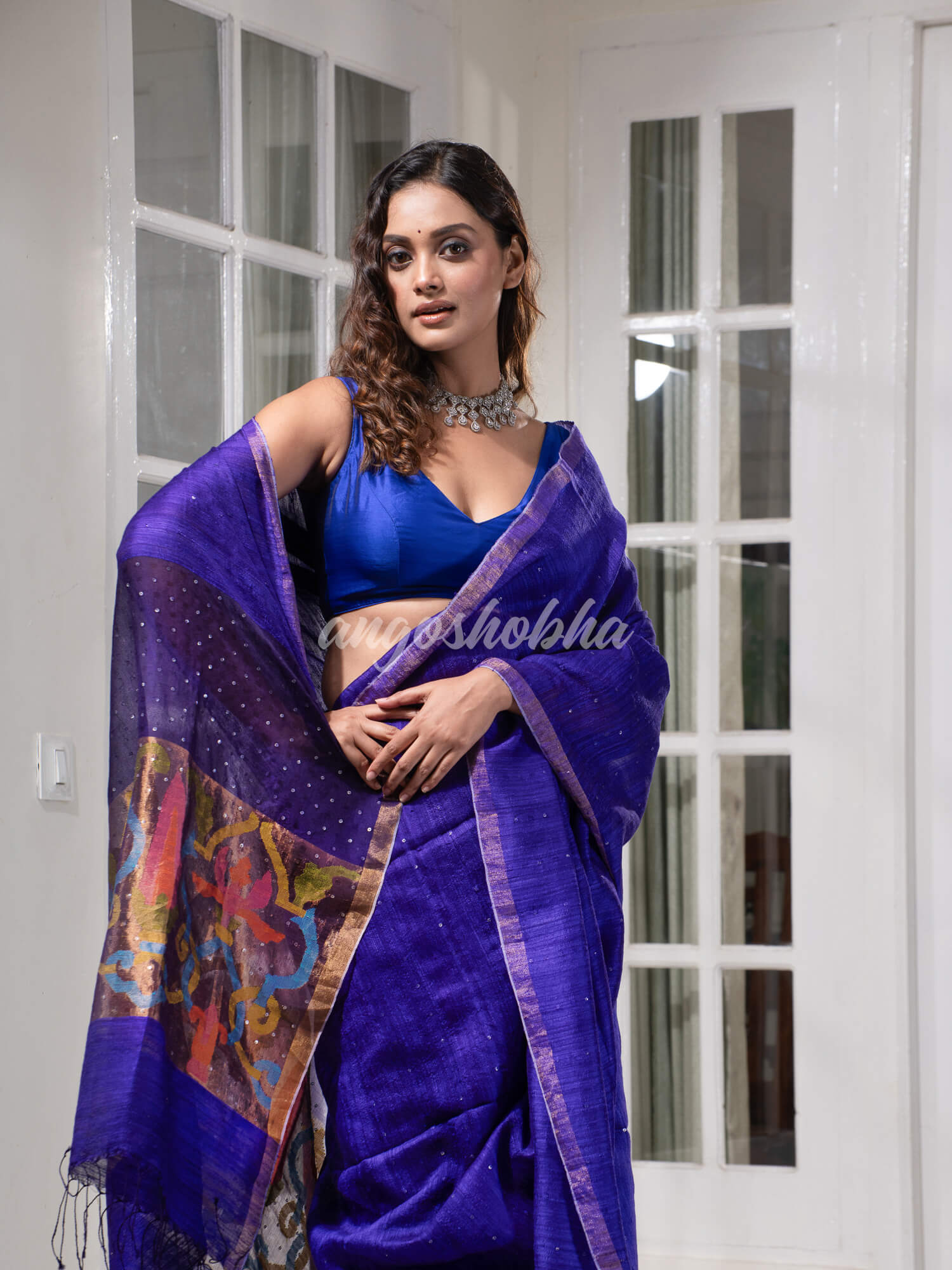 Royal Blue Paithani Matka Silk Handwoven Saree