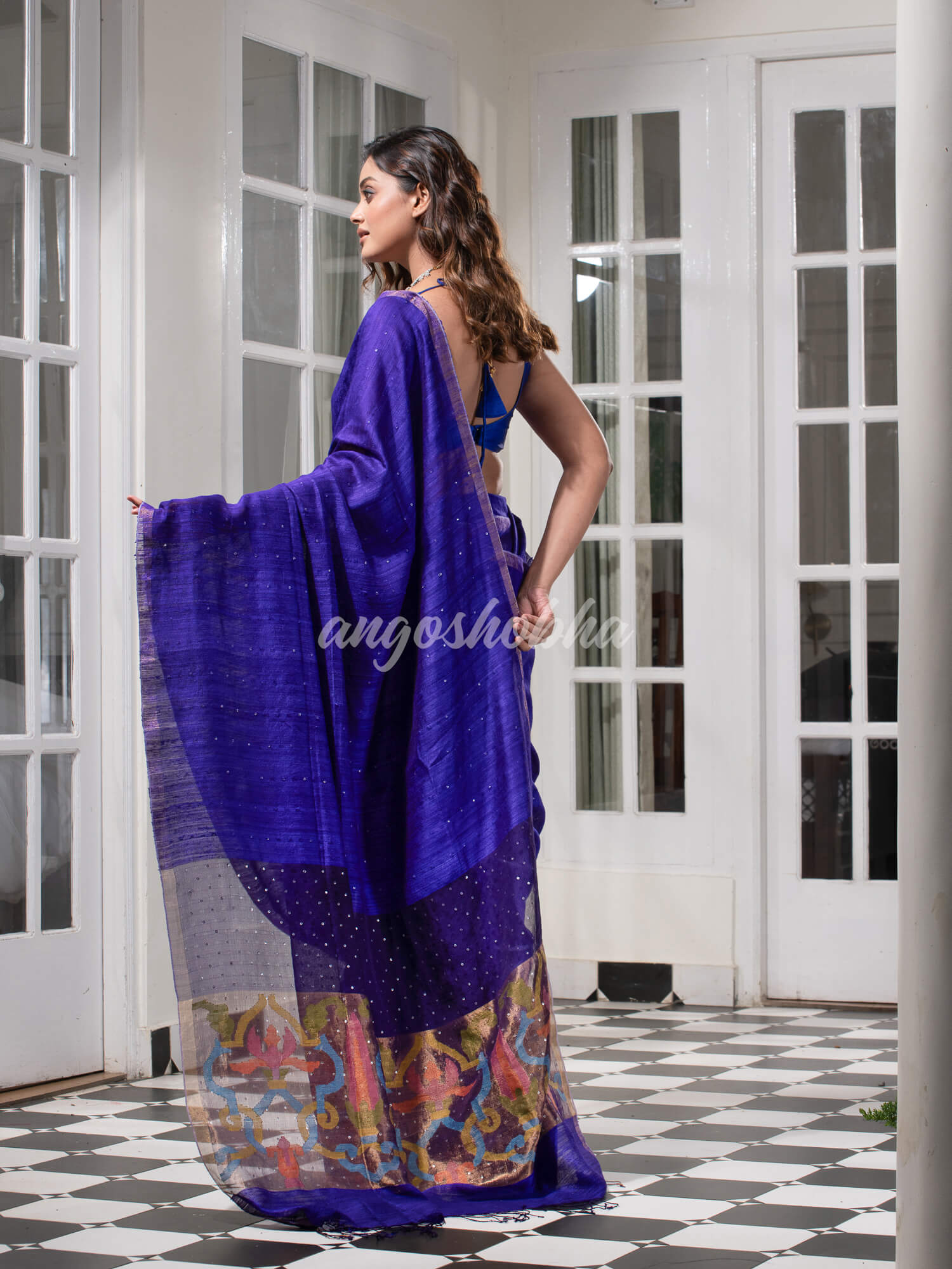 Royal Blue Paithani Matka Silk Handwoven Saree