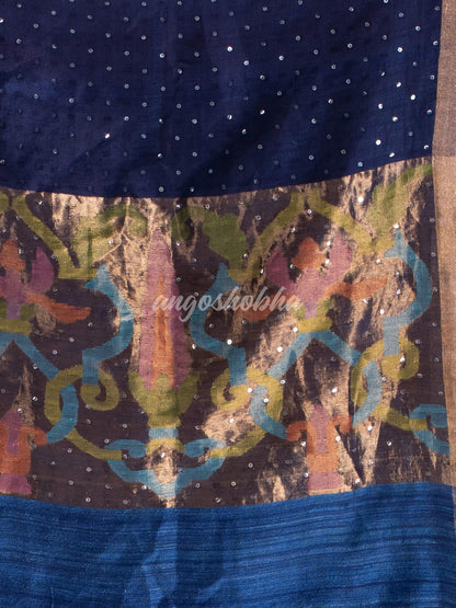 Ultramarine Paithani Matka Silk Handwoven Saree