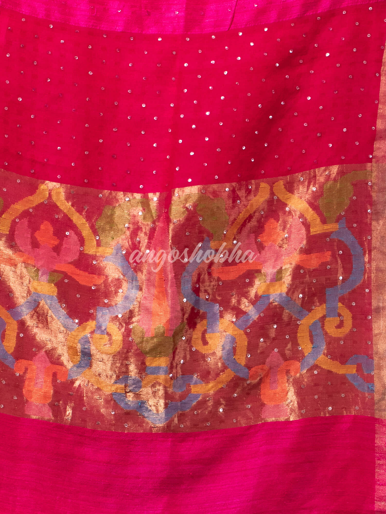 Fuscia Pink Paithani Matka Silk Handwoven Saree