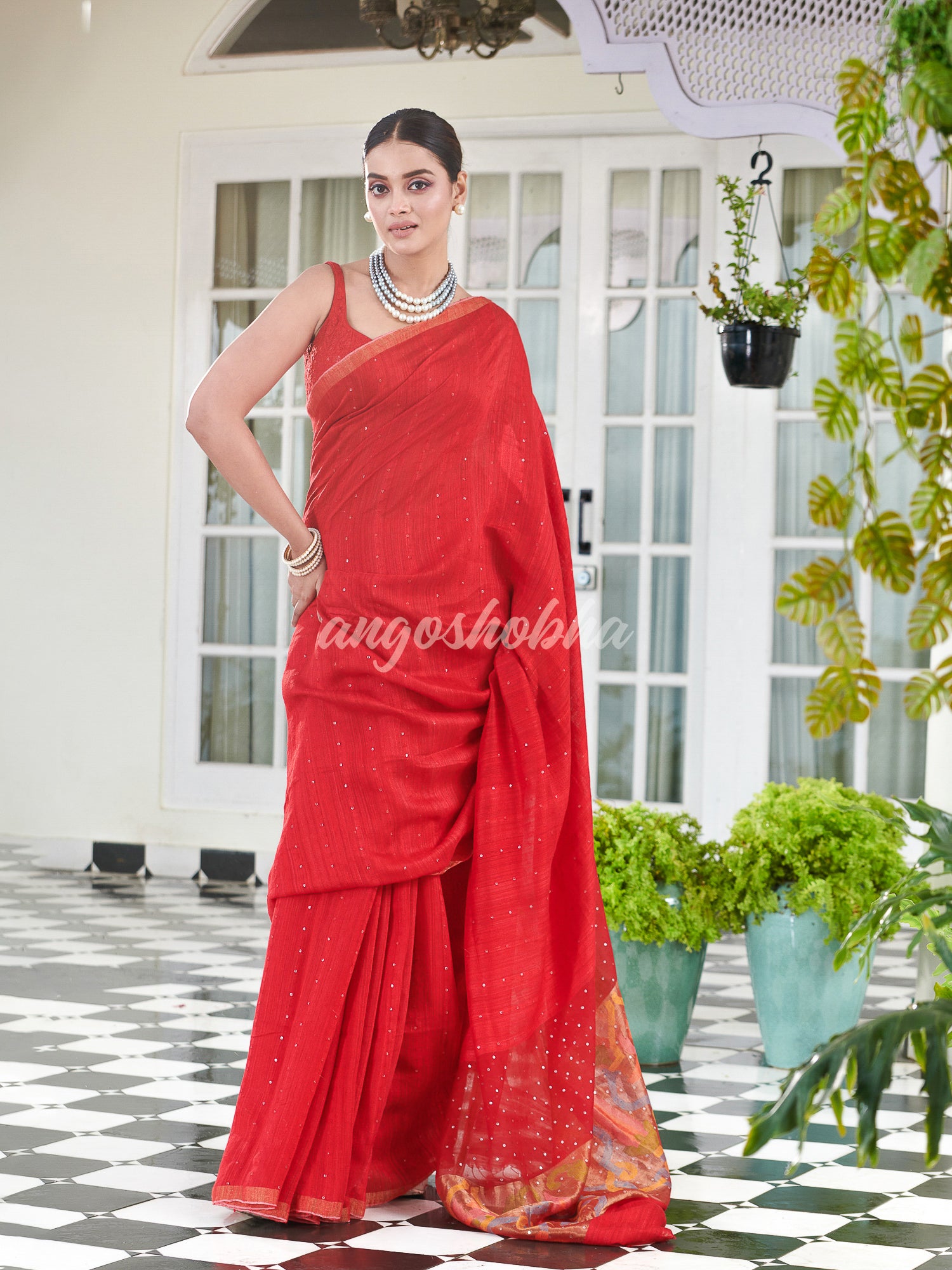 Red Paithani Matka Silk Handwoven Saree