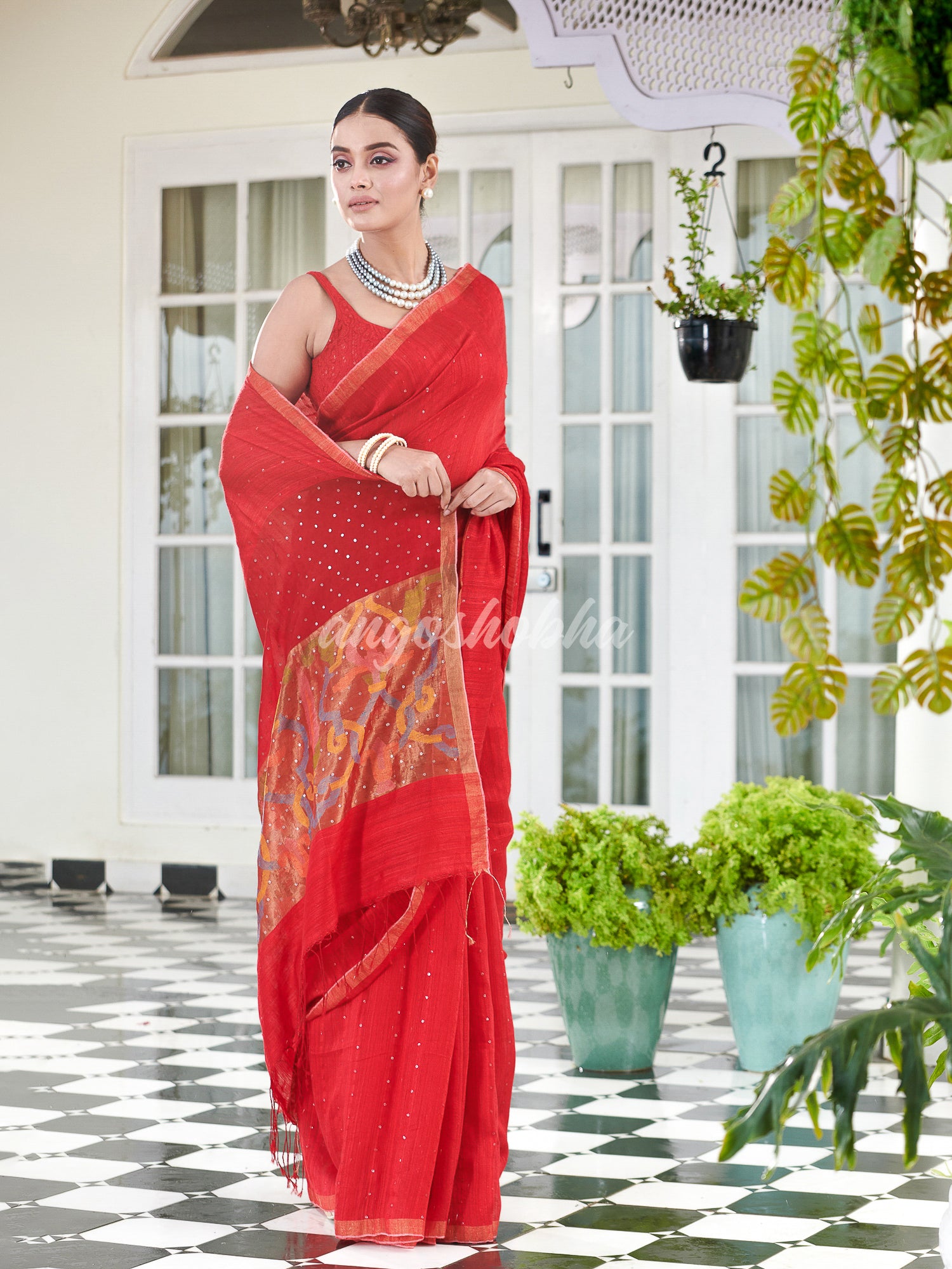 Red Paithani Matka Silk Handwoven Saree