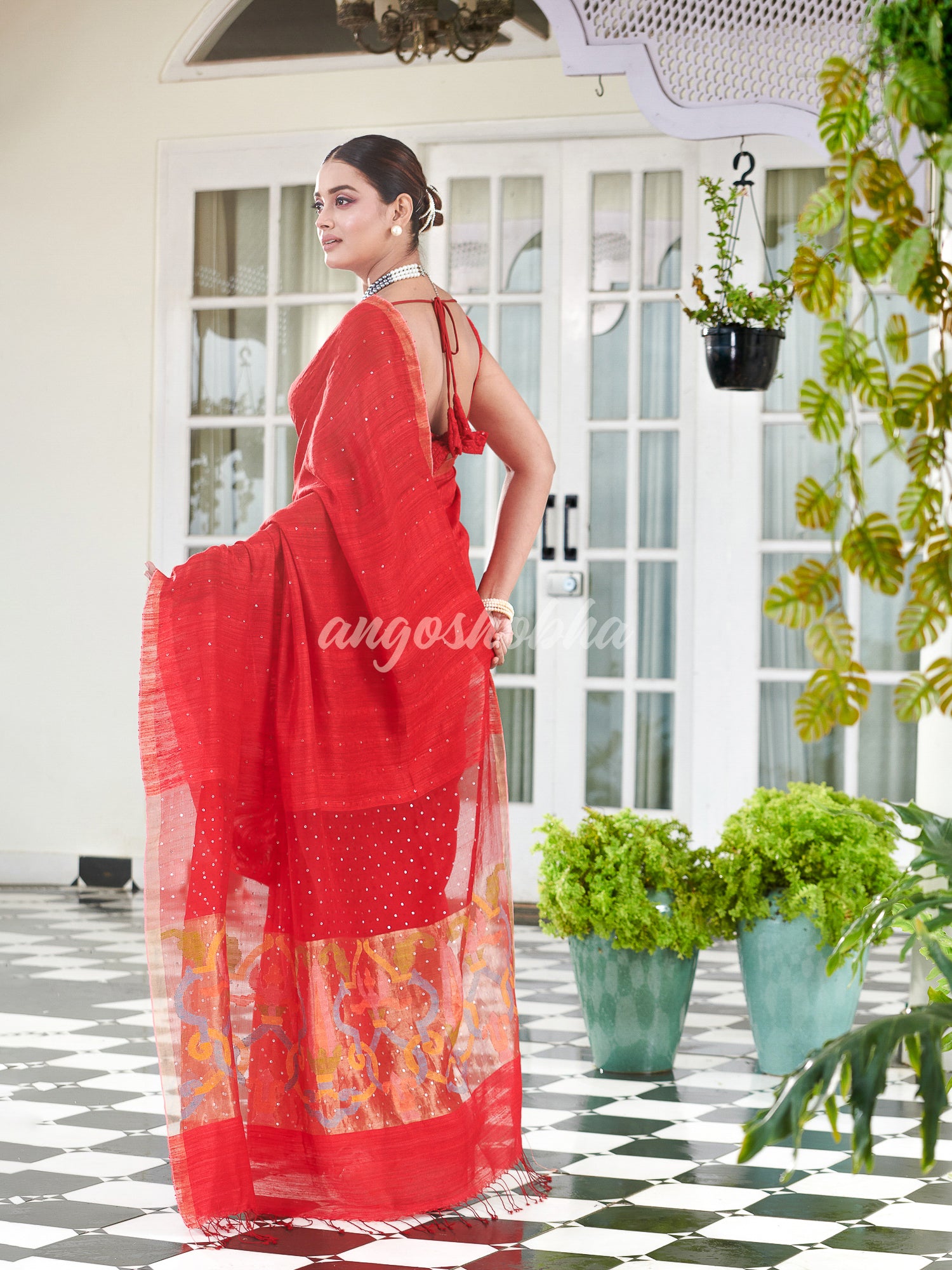 Red Paithani Matka Silk Handwoven Saree