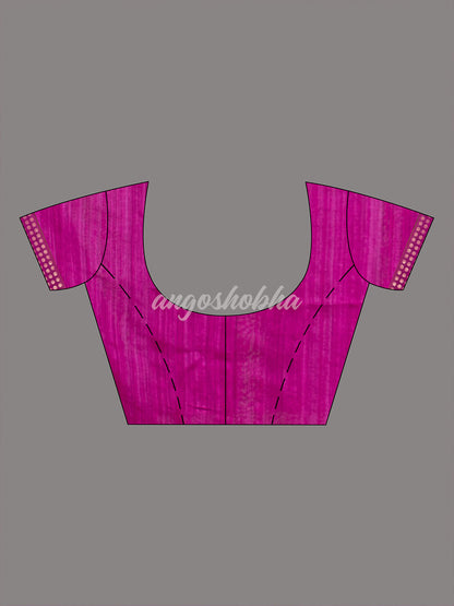 Neon Pink Muslin Silk Handloom Saree