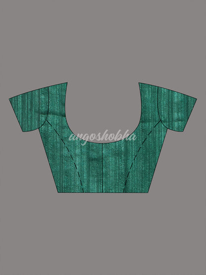 Myrtle Green  Muslin Silk Handloom Saree