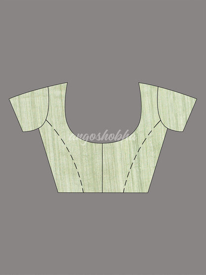 Honeydew Green Muslin Silk Handloom Saree