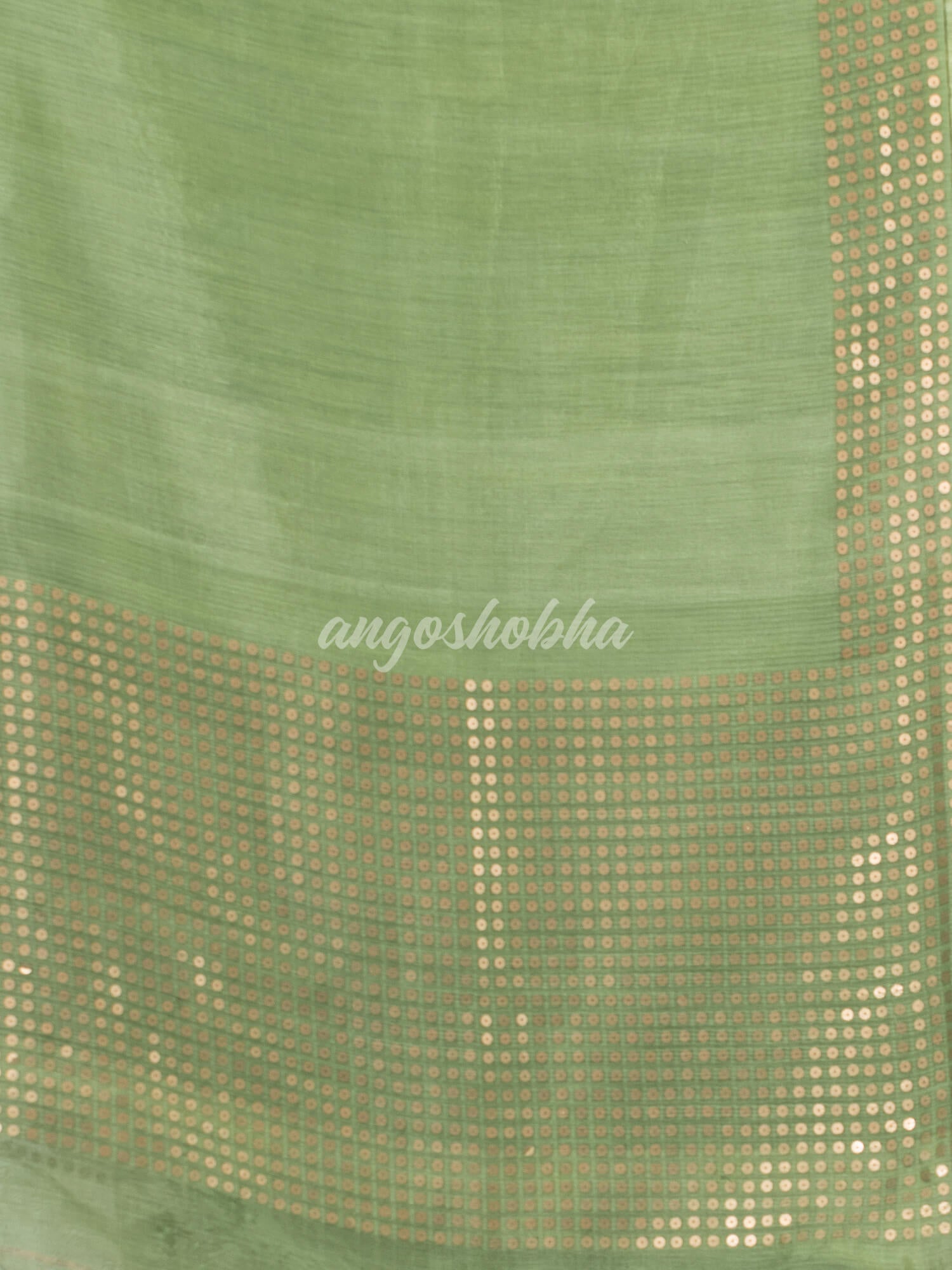 Honeydew Green Muslin Silk Handloom Saree