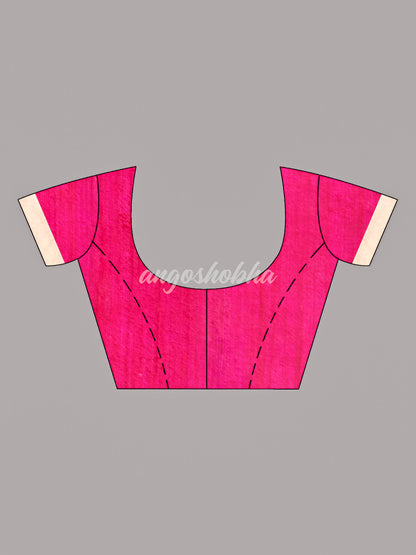 Bright Pink Paithani Muslin Silk Handwoven Saree