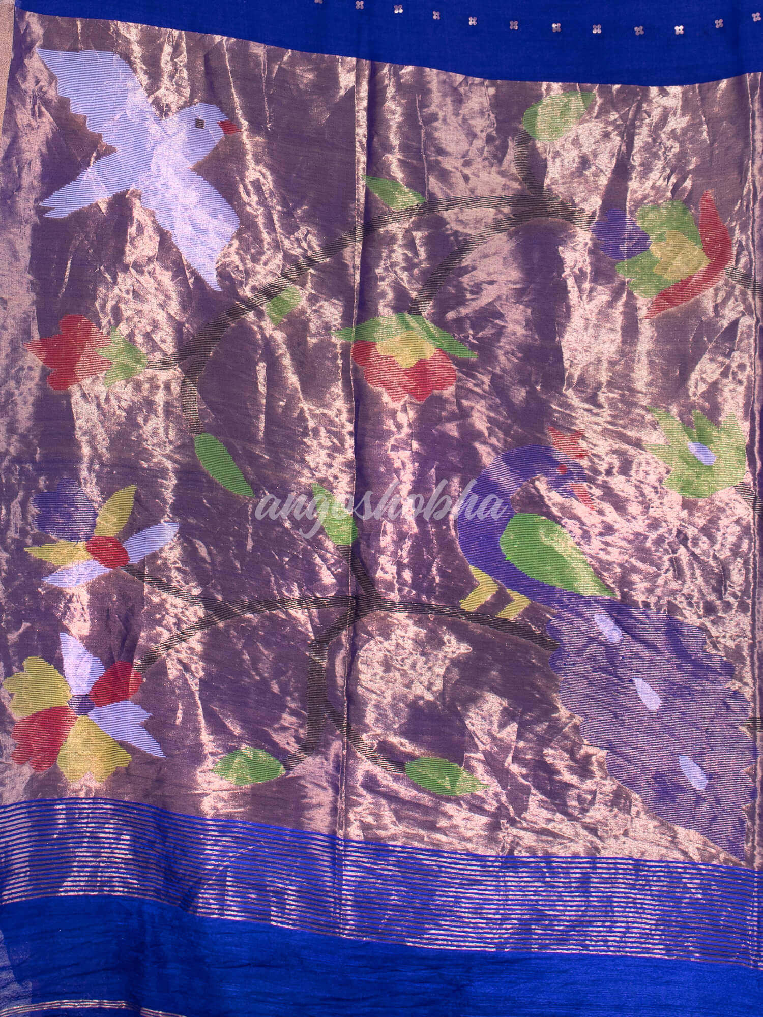 Blue Paithani Muslin Silk Handwoven Saree