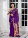 Purple Paithani Muslin Silk Handwoven Saree