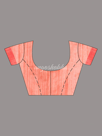 Red Silk Muslin Tissue Saree
