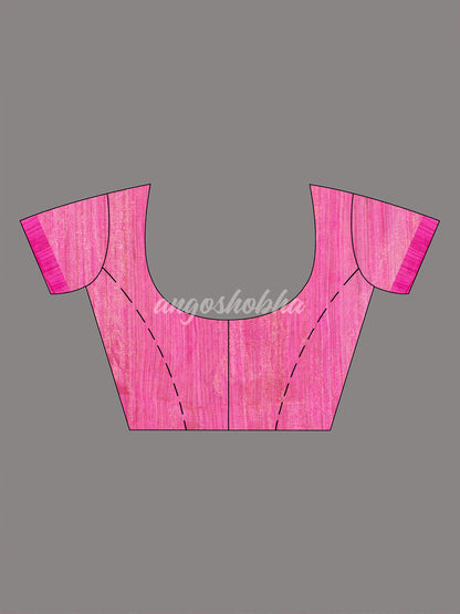Magenta Silk Muslin Tissue Saree