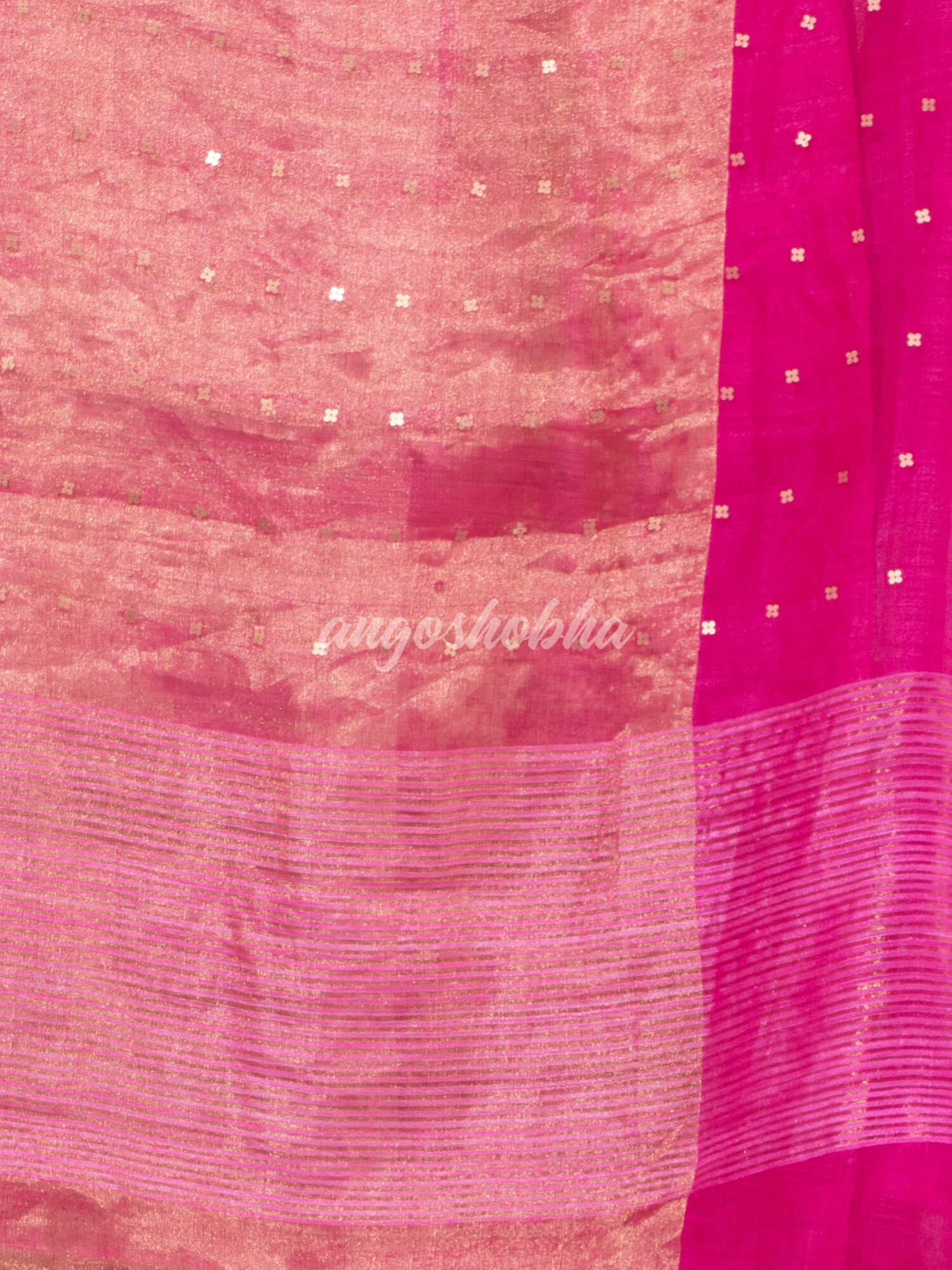 Magenta Silk Muslin Tissue Saree