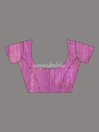 Purple Silk Muslin Tissue Saree
