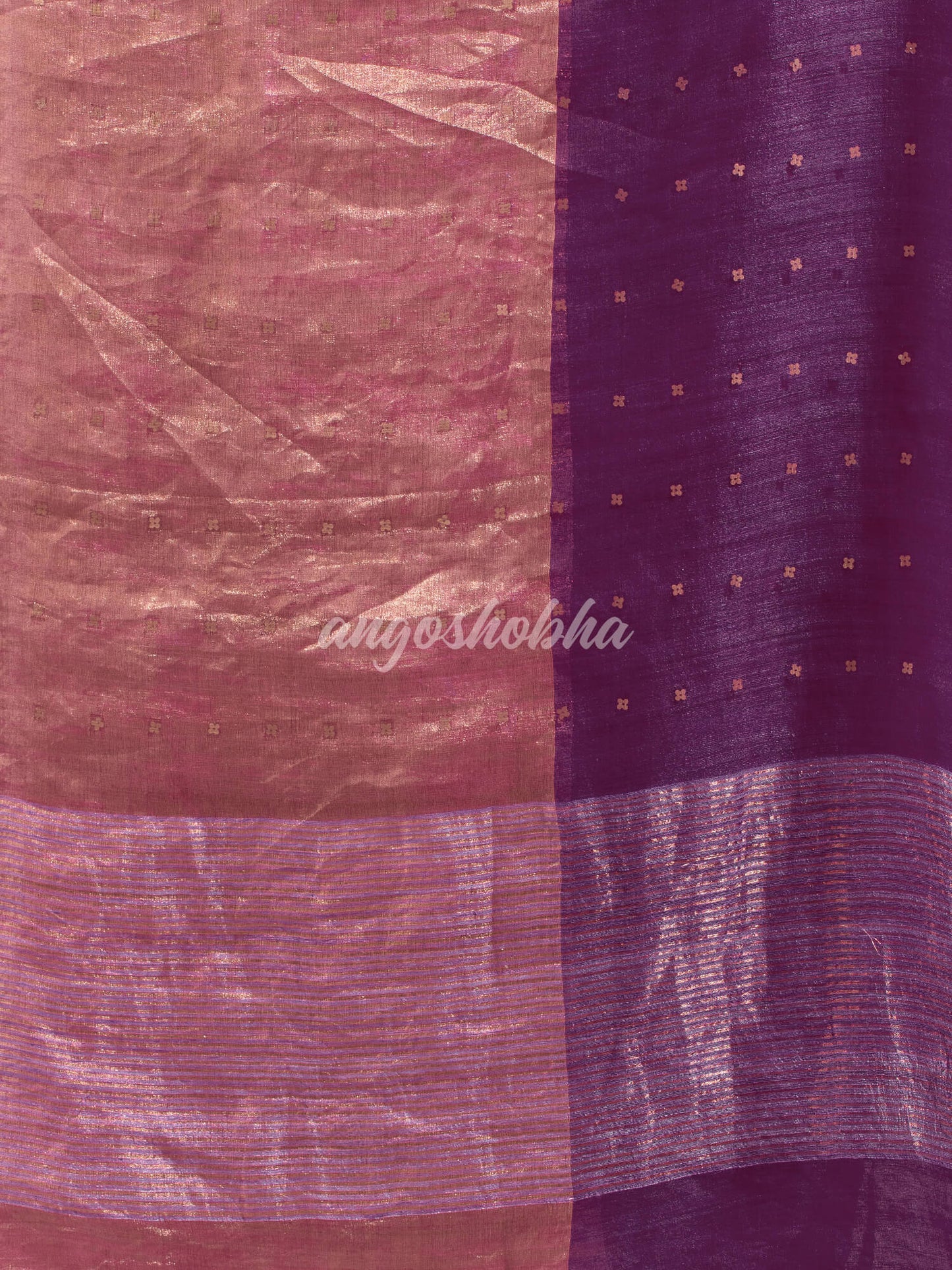 Purple Silk Muslin Tissue Saree