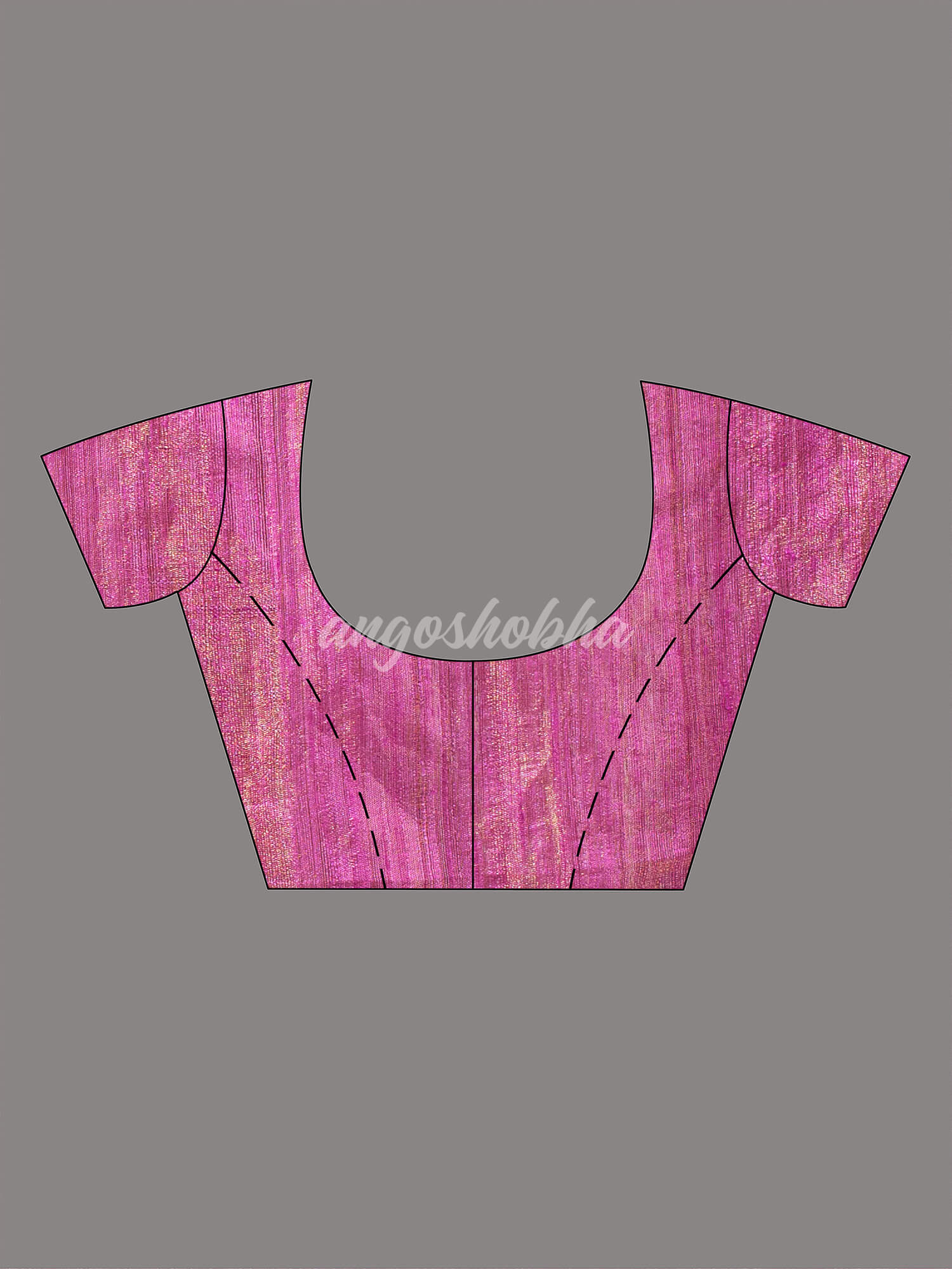 Quinacridone Magenta Silk Muslin Tissue Saree