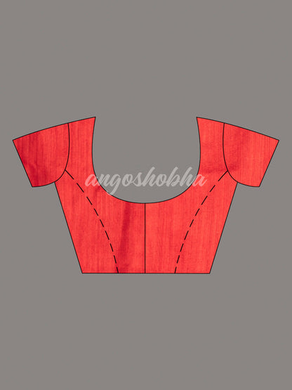 Red Half Half Matka Silk Handwoven Saree