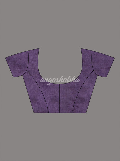 Dark Purple Tussar Silk Embroidery Handwoven Saree