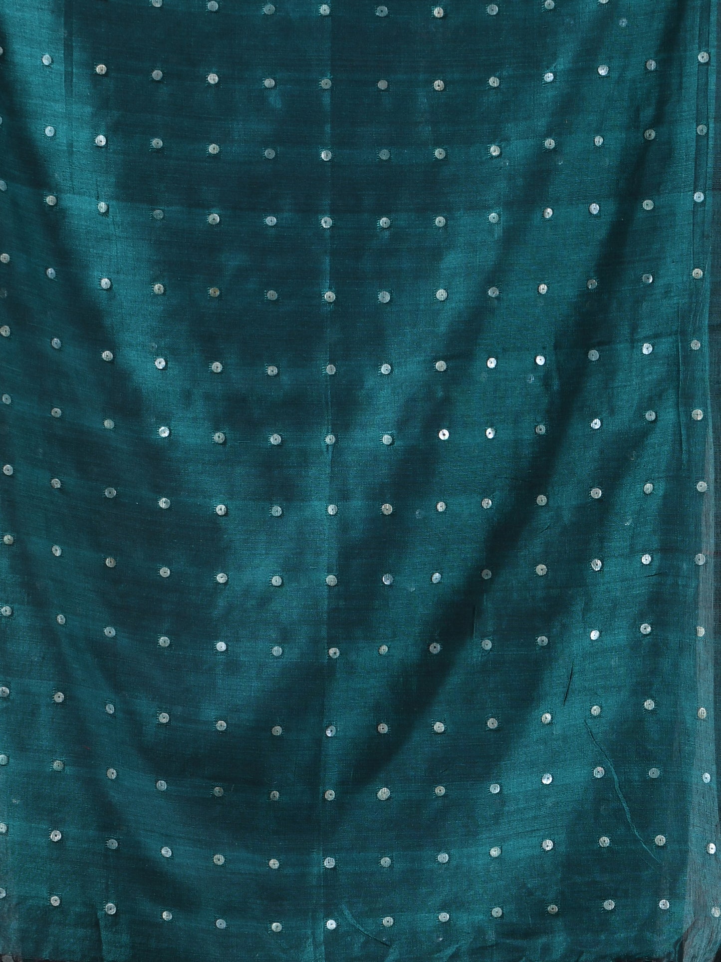 Deep Teal Handloom Cotton Saree