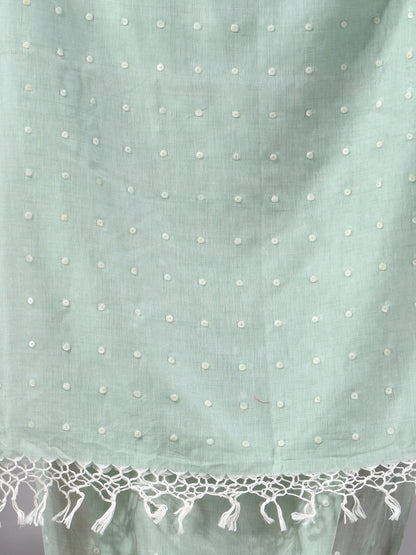 Sage Green Handloom Cotton Saree
