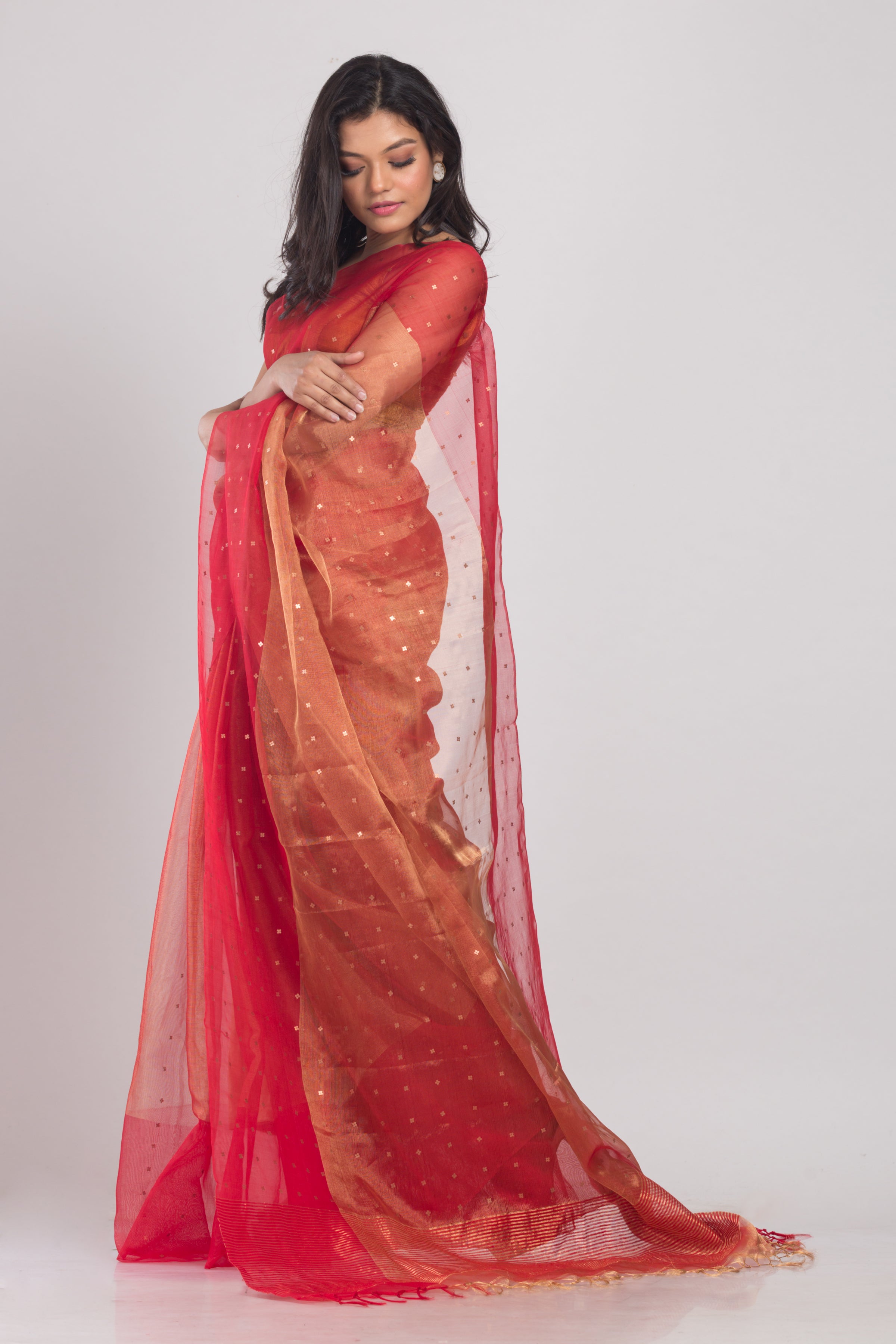 Multicolor sequins handwoven silk saree