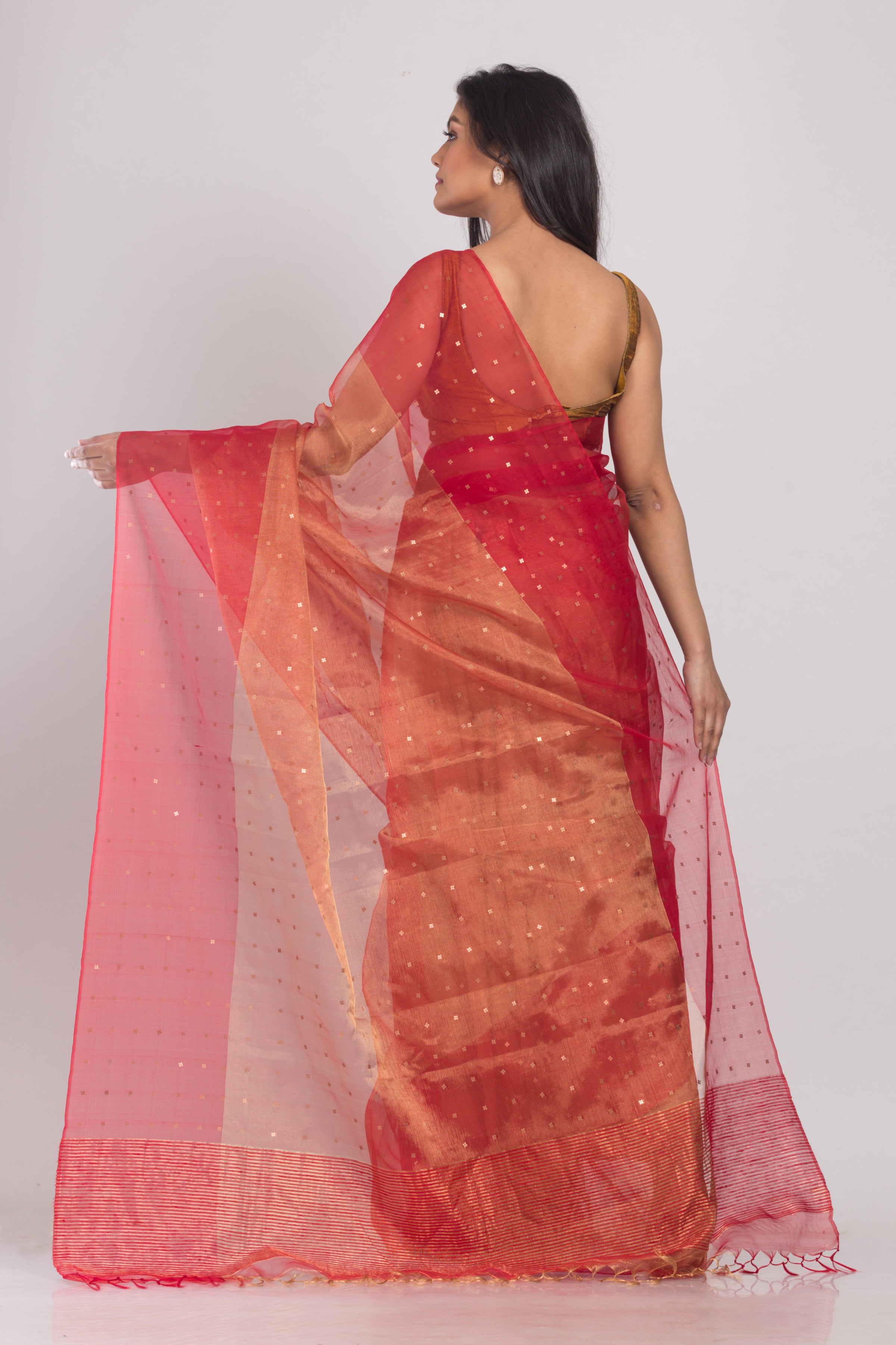 Multicolor sequins handwoven silk saree