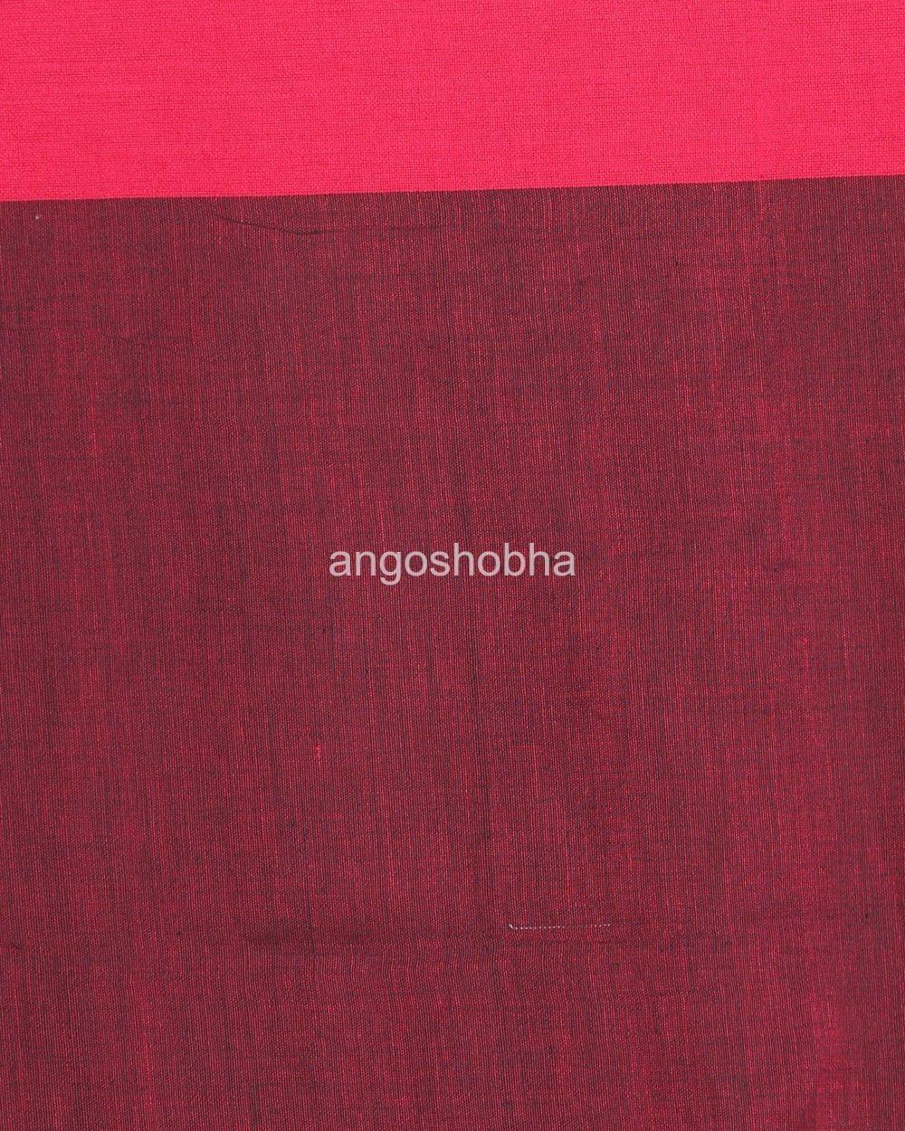 All Over Kantha Work Navy Blue Handloom Saree angoshobha