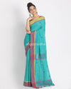 Aqua Cotton Handloom Jamdani Saree