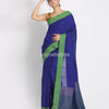 Bengal blue handwoven Mol Mol cotton saree angoshobha