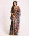 Black Art Silk Muslin Handloom Embroidery Saree