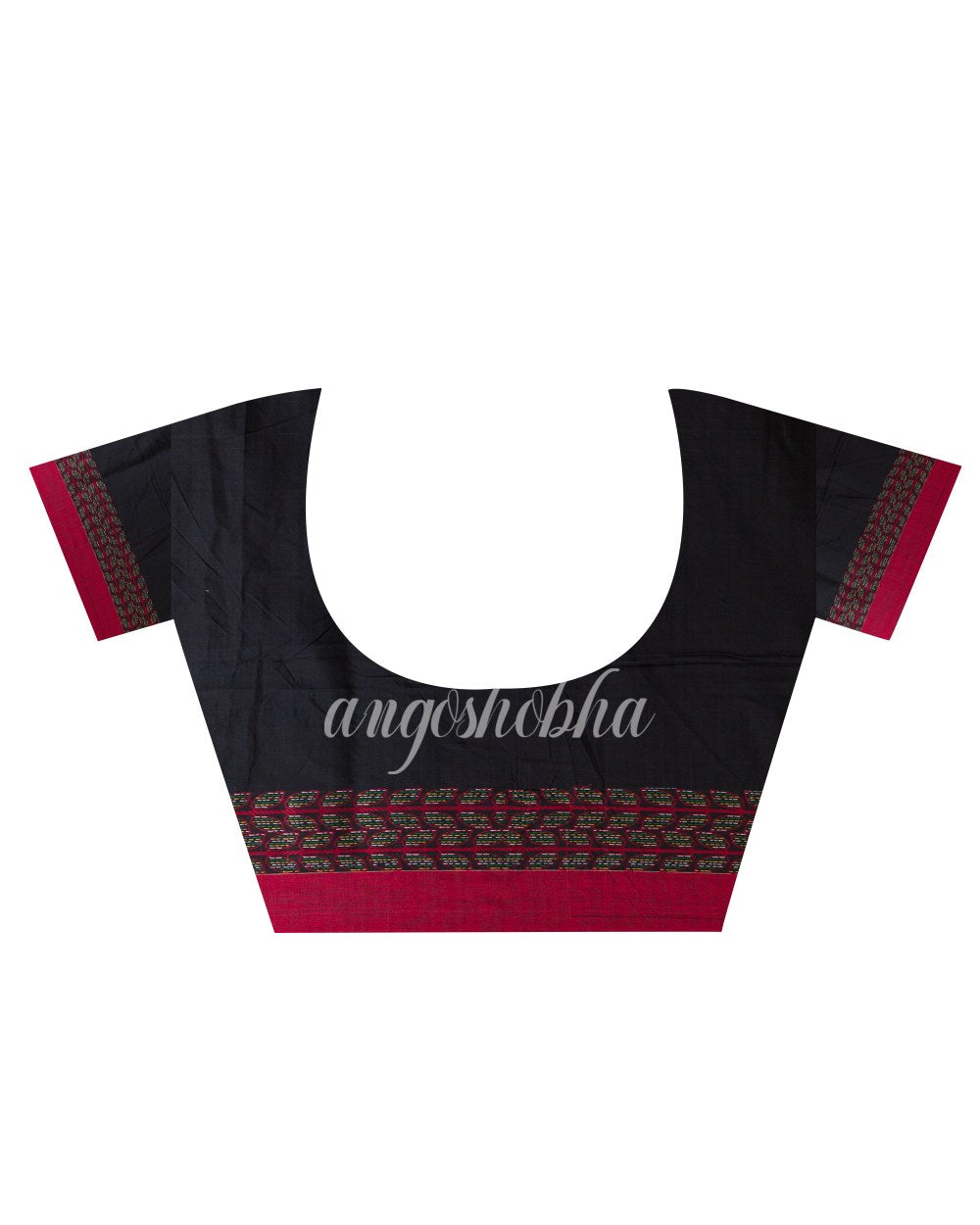 Black Beige Handwoven Kantha Stitch Saree angoshobha