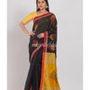 Black Blended Cotton Jamdani Saree angoshobha